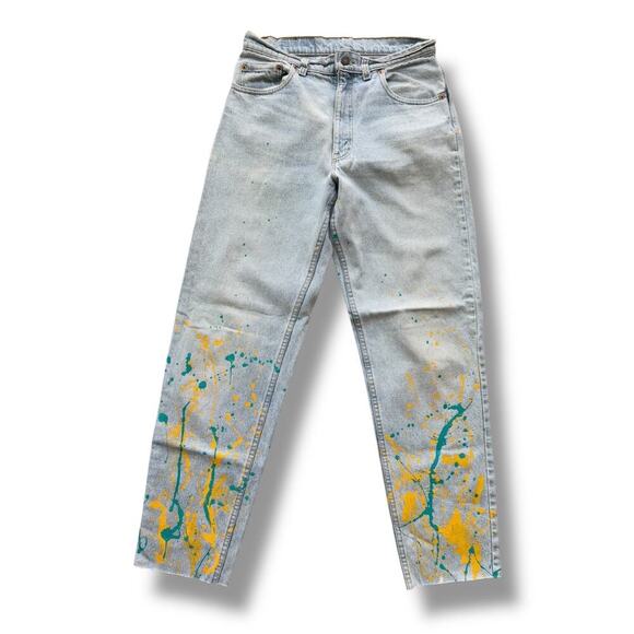 Vintage Levi's 550 33x32 Custom Painter Jeans - Picture 2 of 6